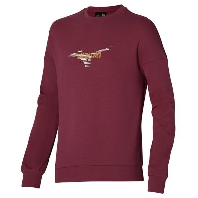 Camisa Mizuno Athletics Estampados Crew Mujer Rojos Oscuro - Chile M542ITJWLV